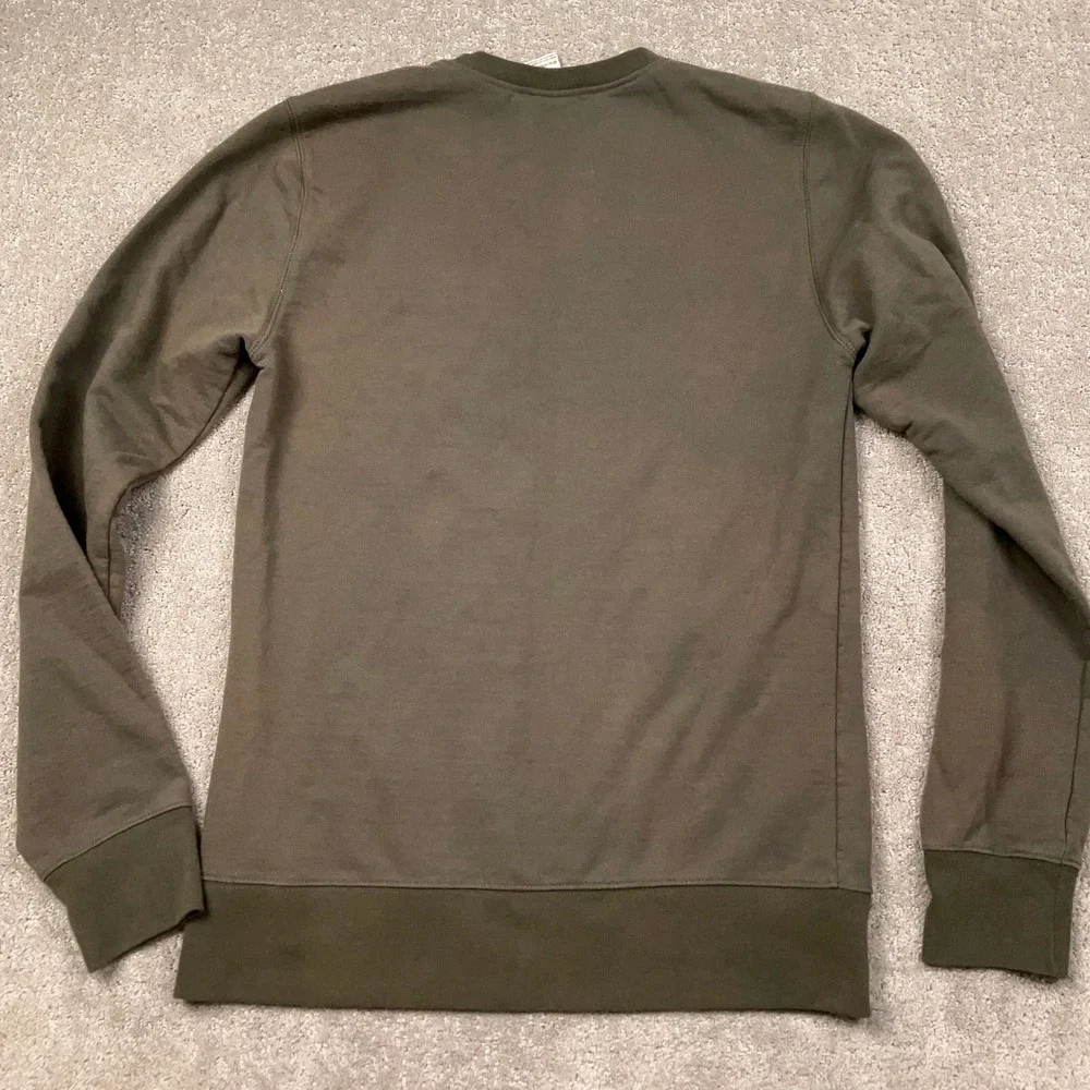The North Face Sweatshirt Mens Small Olive Green Patch Gorpcore Activewear